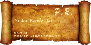Petke Renáta névjegykártya